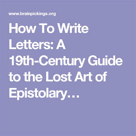 How To Write Letters A 19th Century Guide To The Lost Art Of
