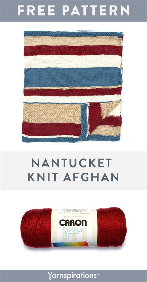 Nantucket Knit Afghan Free Knitting Blanket Pattern Caron Simply