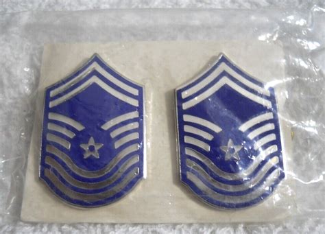 Pair Vintage Usaf E 9 Chief Master Sergeant Cmsaf Enlisted Uniform Rank