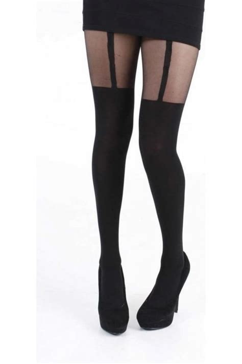 Pamela Mann Plain Stripe Suspender Tights