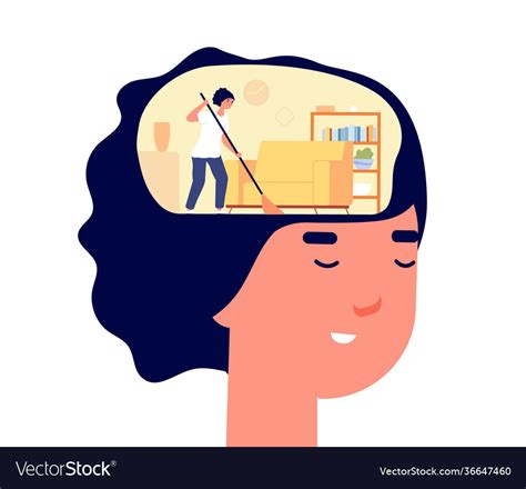 Mind Cleaning Head Health Mental Problems Vector Image