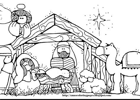 Simple Nativity Coloring Pages At Free Printable