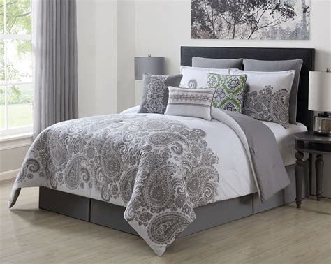 9 Piece Mona Graywhite 100 Cotton Comforter Set