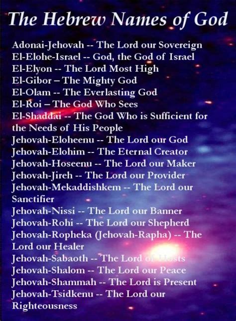 The Names Of God Free List Names Of God Bible Study Scripture