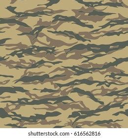 Desert Tiger Stripe Camouflage Seamless Patterns Stock Vector Royalty