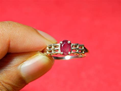 Natural Ruby Rings Sterling Silver Jewelry Ring With Etsy