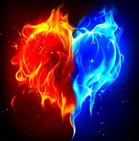 Fire And Ice Heart Wallpaper