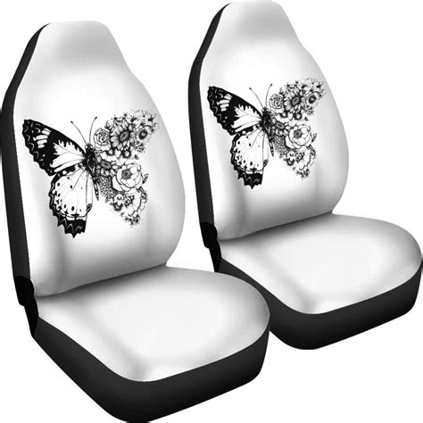 chickyshirt white and black butterfly car seat covers universal fit car seat protector auto