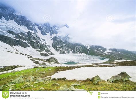 Frozen Lake With Mountain Stock Photo Image Of France 42489586