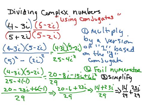 Dividing Complex Numbers Math Algebra ShowMe