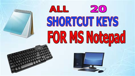 All 20 Ms Notepad Computer Shortcut Key Notepad Complete Tutorial