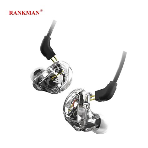Rankman Hifi Bass Wired Earphone Coaxial Double Unit Drive Earphone