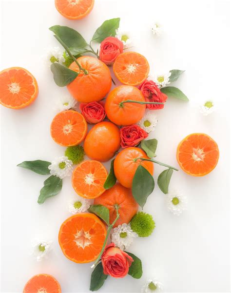 Orange Color Mandarin Fruit Creative Flatlay By Ackbos Fruits