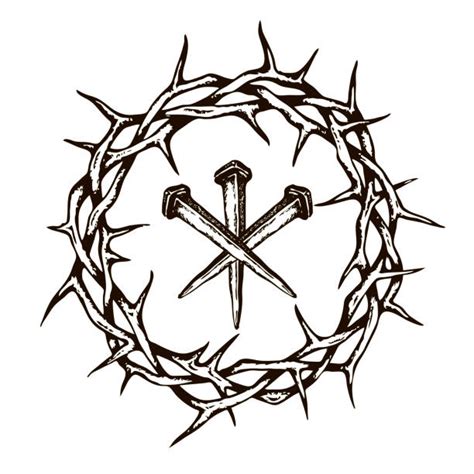Silhouette Of Cross Crown Thorns Illustrations Royalty Free Vector