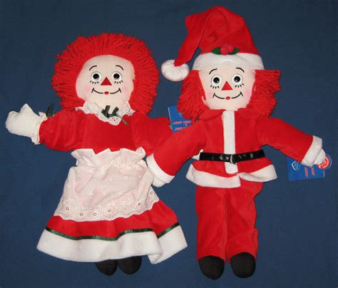 Raggedy Andy Mr Santa Claus And Raggedy Ann Mrs Santa Claus Christmas Holiday Dolls By Applause