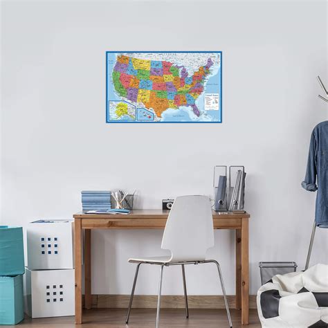 Laminated World Map And Us Map Poster Set 18 X 29 Wall Chart Maps