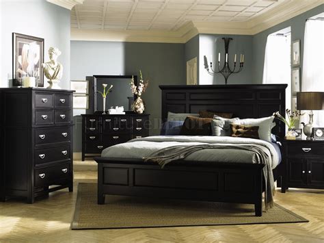 black finish retro classic bedroom woversized headboard bed