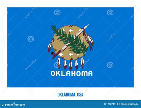 Oklahoma Flag Vector Illustration On White Background Usa State Flag