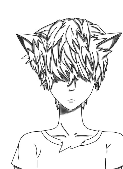 Wolfcat Anime Boy Lineart Version By Mikucosplayer15 On Deviantart