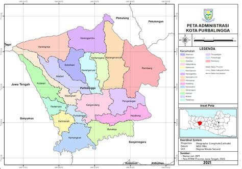 Peta Administrasi Kabupaten Purbalingga Provinsi Jawa Tengah Neededthing