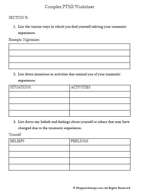 Complex Ptsd Worksheet Happiertherapy