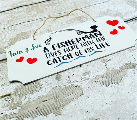 Personalised Fishing Signs Funny Fishing Sign Fisherman Etsy
