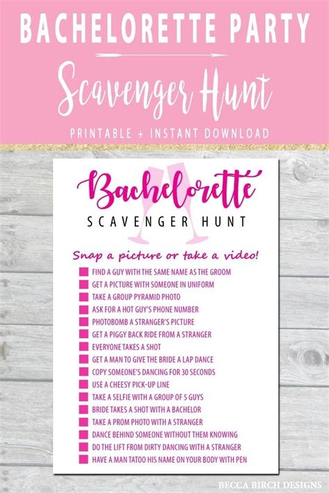 10 great scavenger hunt ideas for bachelorette party 2024