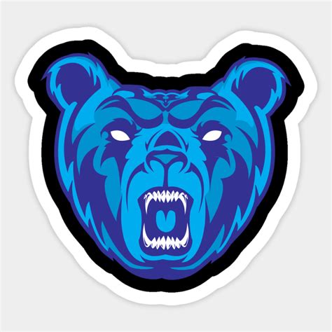 Blue Grizzly Bear Mascot Grizzly Bear Sticker Teepublic
