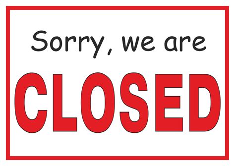 Printable Closed Sign