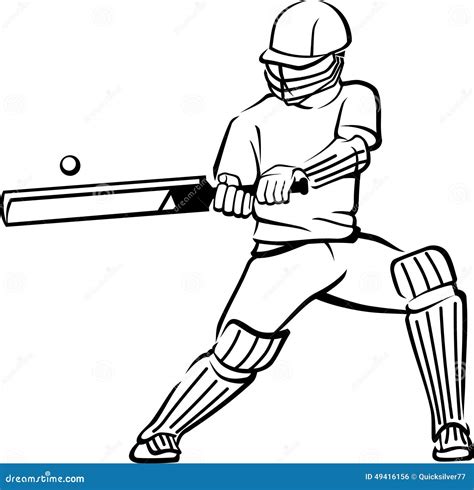 Cricket Bat Swing Stock Vector Illustration Of Game 49416156