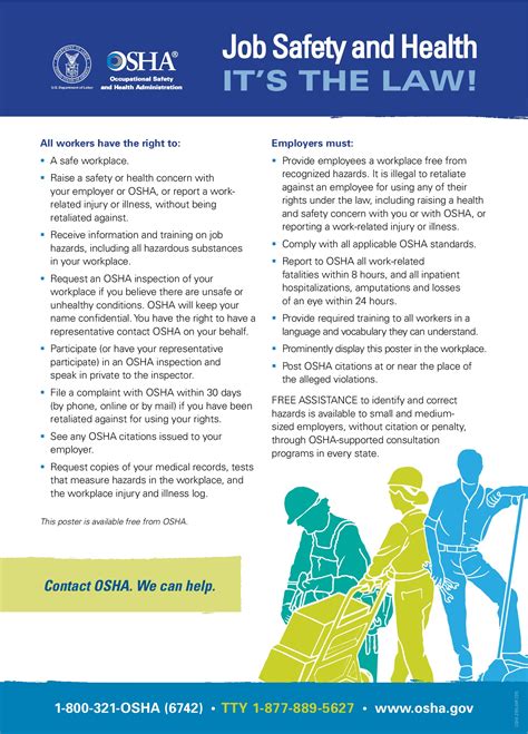 Free Federal Osha Job Safety Health Protection Poster English Labor