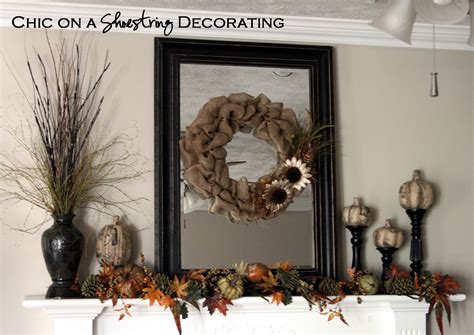 Chic On A Shoestring Decorating Burlap Fall Mantle