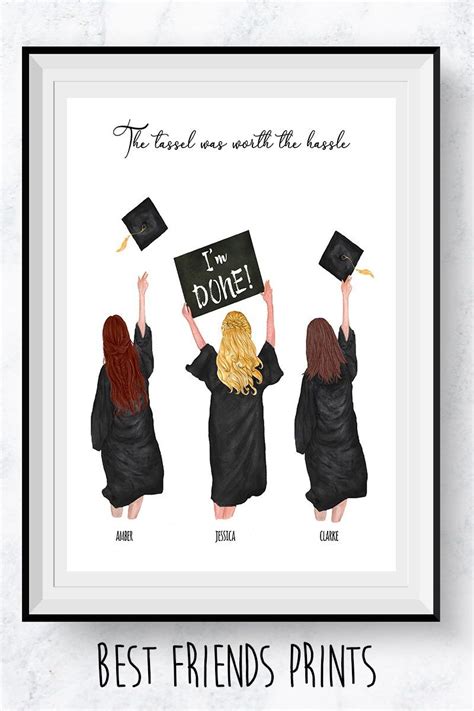 Graduation gifts for her are sentimental and so gift her something that will last. Best Friends Graduation Print,Personalized Graduation ...