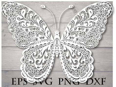 Mandala butterfly svg zentangle | Etsy Paper Cutout Art, Paper Art