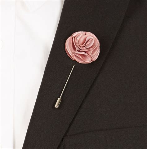 Lyst River Island Pink Satin Flower Lapel Pin In Pink For Men