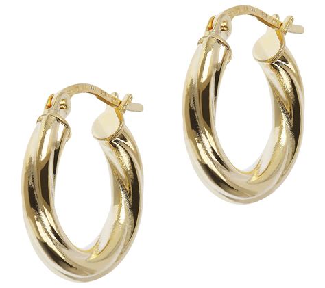 Italian Gold 1 2 Round Twisted Hoop Earrings 14K QVC Com