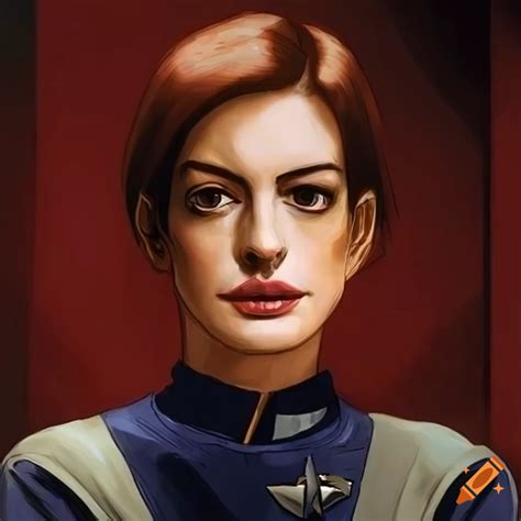 Anne Hathaway As Captain Of The Starship Enterprise On Craiyon