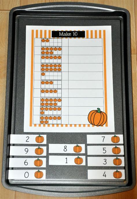 The Make Ten Pumpkins Cookie Sheet Activity Is A Fall Thanksgiving Or