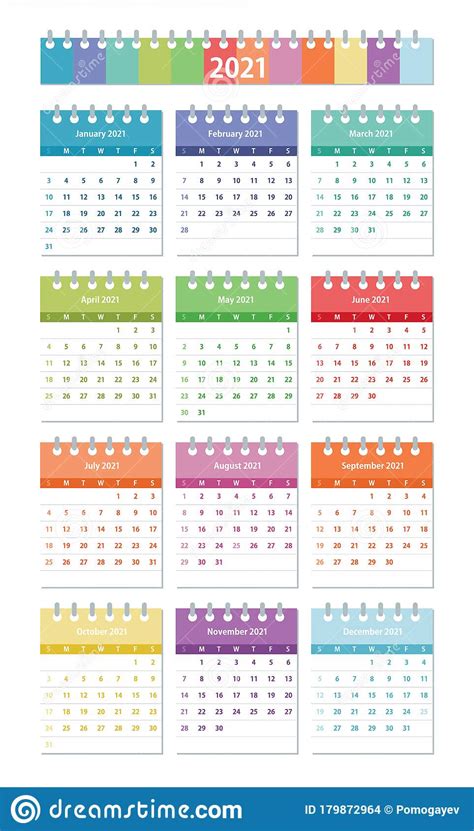 Know list of public holidays in countries worldwide. 2021 Year Calendar Leaves Flat Set. Colorful Set. Colorful Set. Monthly Calendar Design Template ...