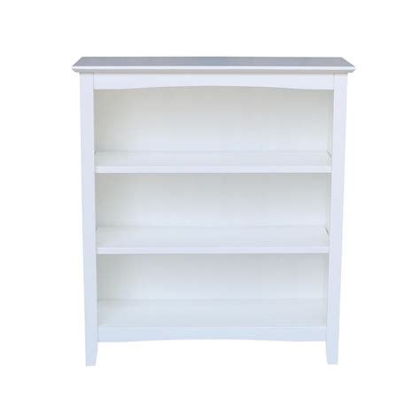 International Concepts 36 In White Wood 3 Shelf Standard Bookcase With