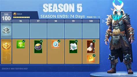 Fortnite Season 5 Tier 100 Battle Pass Skins And New Map Gameplay New