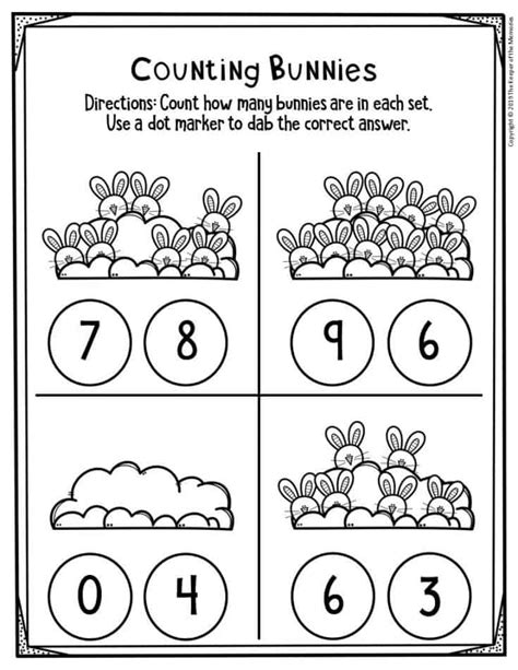 Counting Bunnies Free Printable Easter Activity Sheets The Keeper Of
