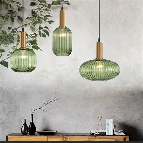 89 99 Stylish Gold Metal Green Glass Shade Ceiling Pendant Light Glass Ceiling Lights Green