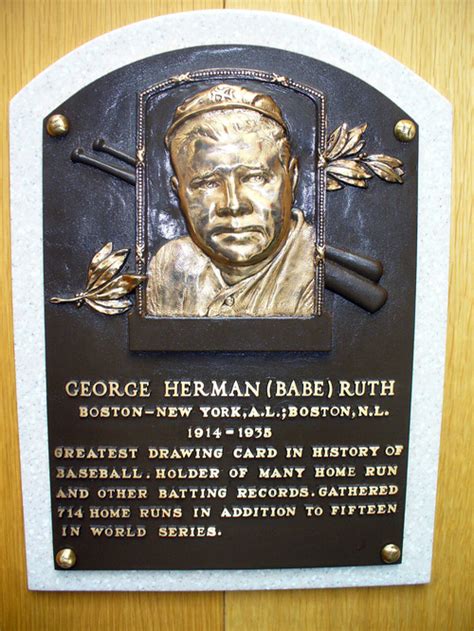 2007 Hall Of Fame Visit Cooperstown Ny Babe Ruth Plaque