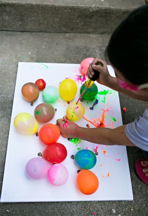 Balloon Splatter Painting With Tools Fun Outdoor Art