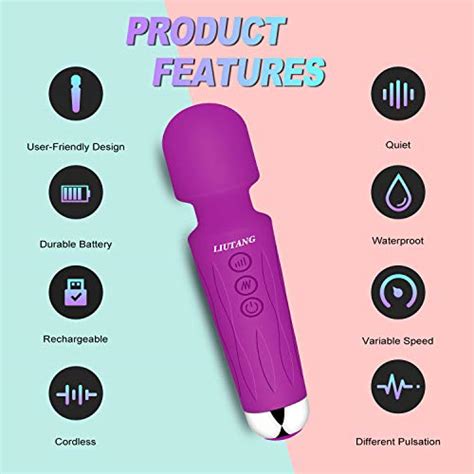 Mini Wand Massager Portable Handheld Cordless Waterproof 8 Powerful Speeds And 20 Modes For