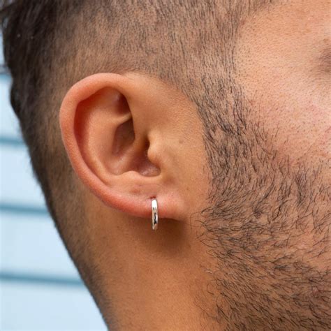 925 Sterling Silver Hoop Earrings Mens Earrings Twistedpendant