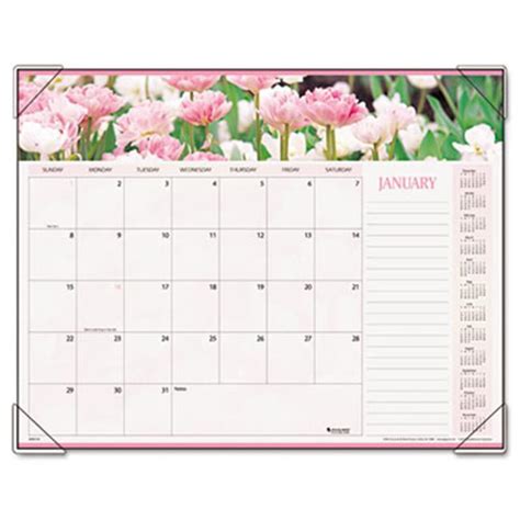 At A Glance 89805 Panoramic Floral Monthly Desk Pad Calendar 22 X 17