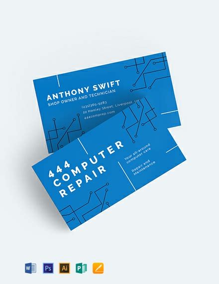 Computer Repair Business Card Templates Free Download Printable Templates