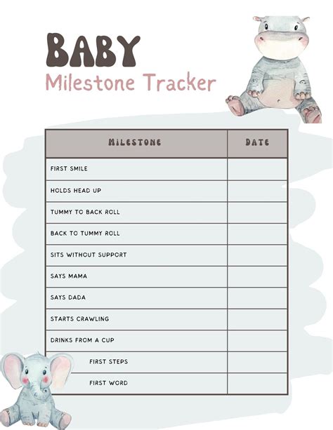 Printable Baby Milestone Tracker In 2022 Baby Milestones Milestones